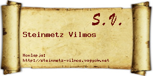 Steinmetz Vilmos névjegykártya